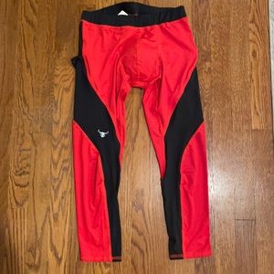 Small Red/black matador meggings. Great condition